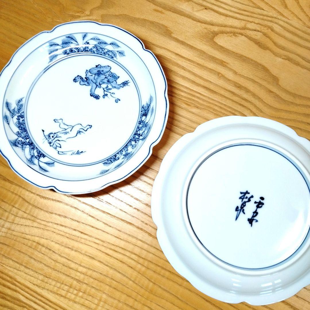 ☆ 平安松泉 清水焼 鳥獣戯画皿