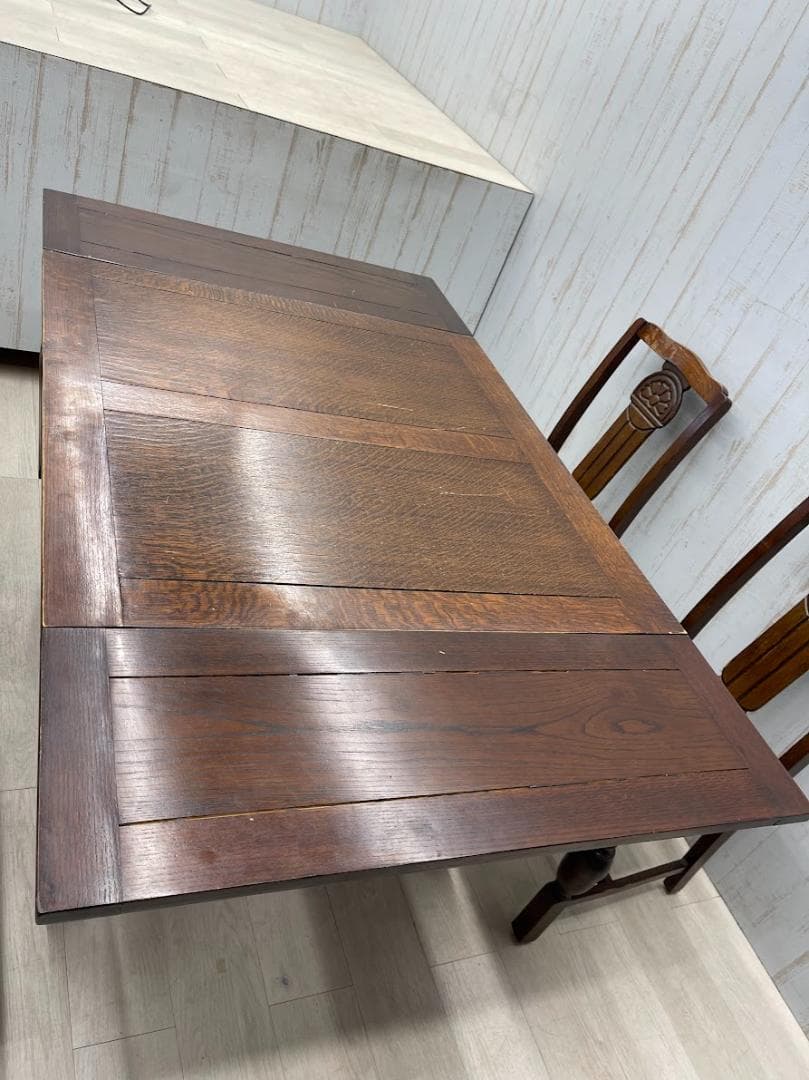 希少　イギリスアンティーク　ドローリー　 ダイニングセット チェア ツイスト