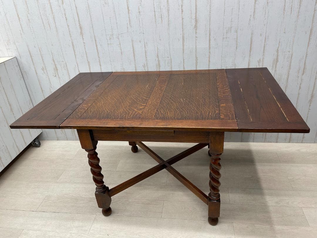 希少　イギリスアンティーク　ドローリー　 ダイニングセット チェア ツイスト