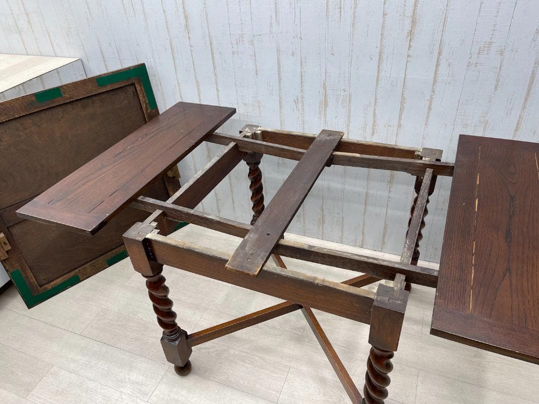 希少　イギリスアンティーク　ドローリー　 ダイニングセット チェア ツイスト