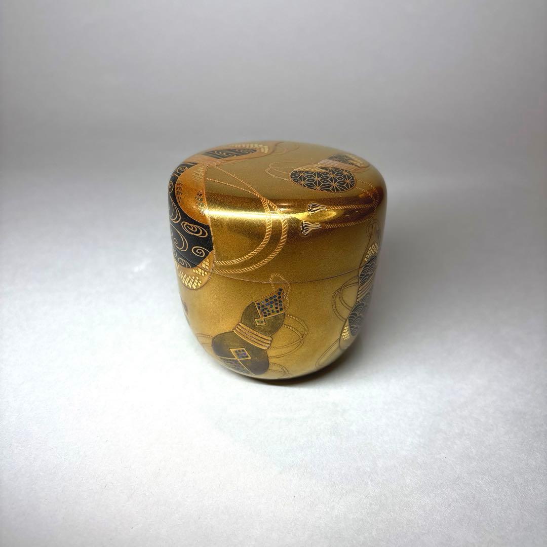 坂下廣　輪島塗　金地六瓢蒔絵大棗