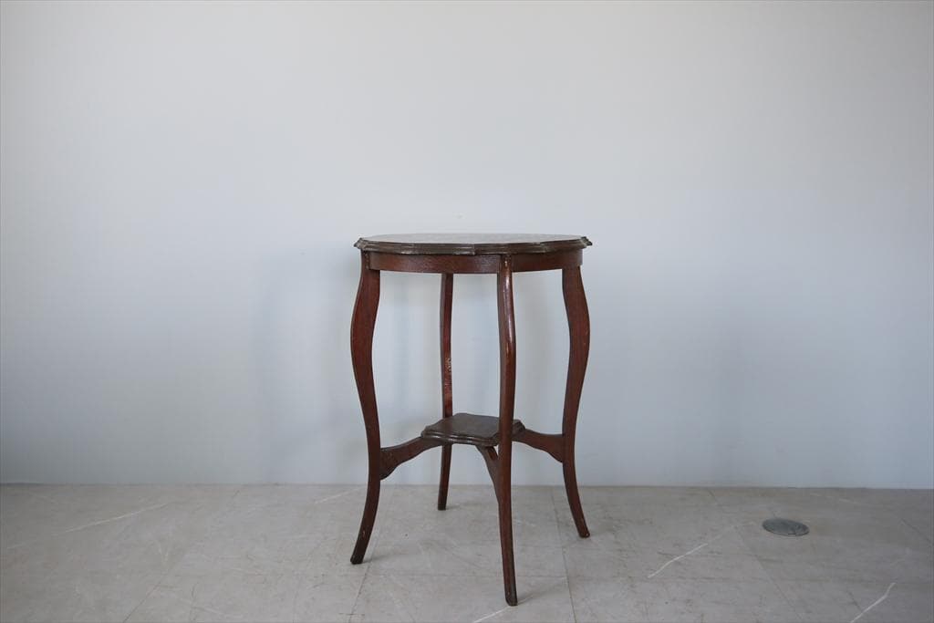 英国アンティーク木製サイドテーブル/オケージョナル机/飾り棚/花台(87-116