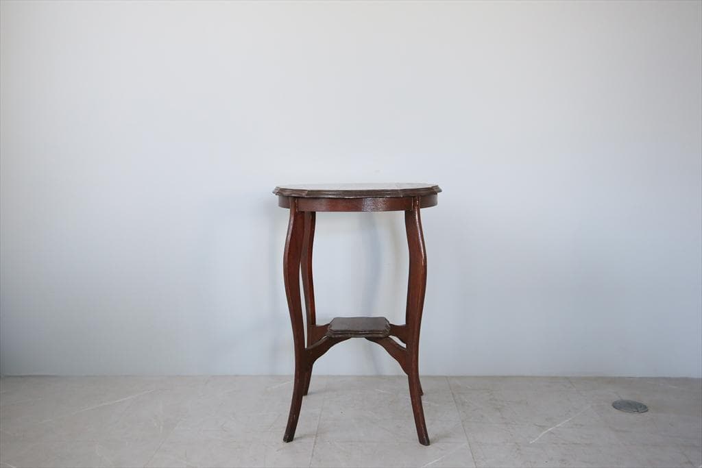 英国アンティーク木製サイドテーブル/オケージョナル机/飾り棚/花台(87-116