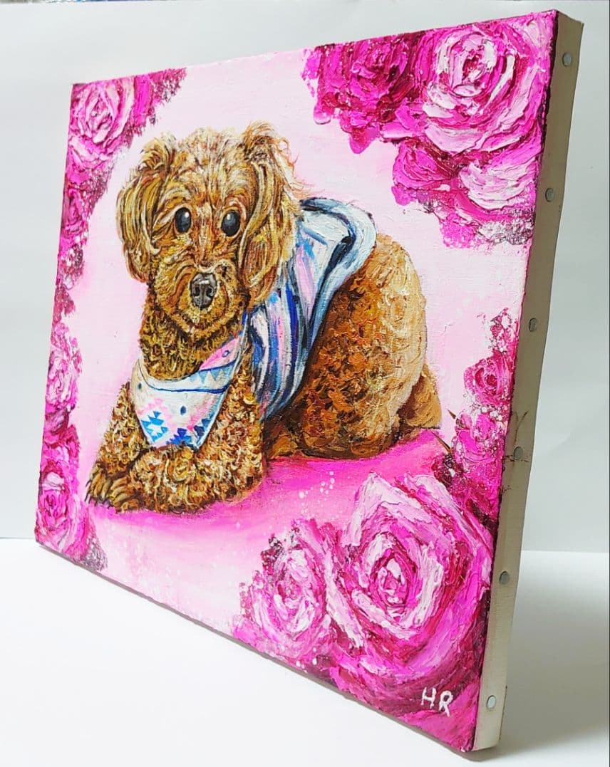 油絵 絵画【トイプードル】