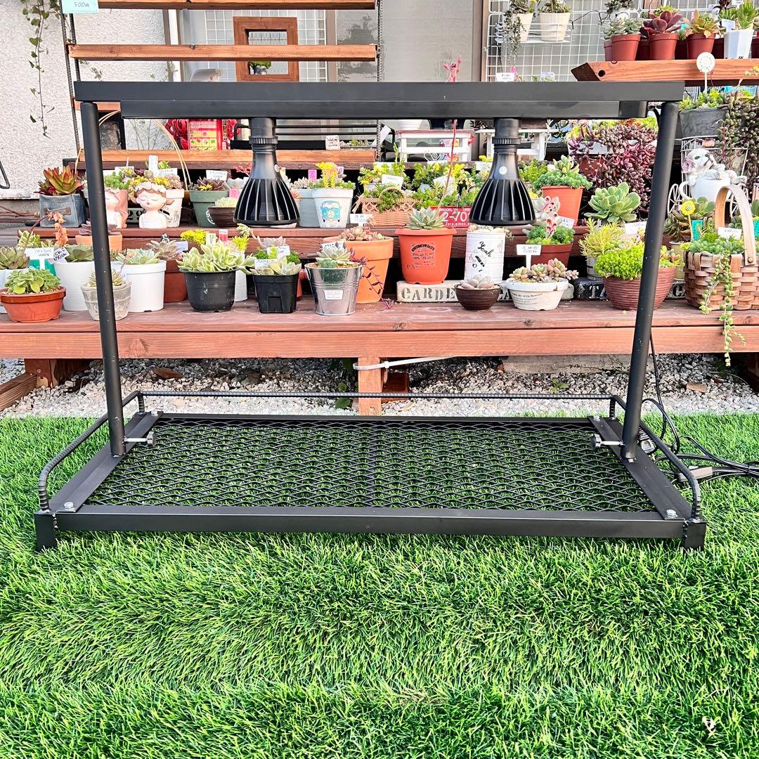 植物棚、高さ調整可能ダクトレール付！アイアンラック　アガベ　アイアンシェルフ