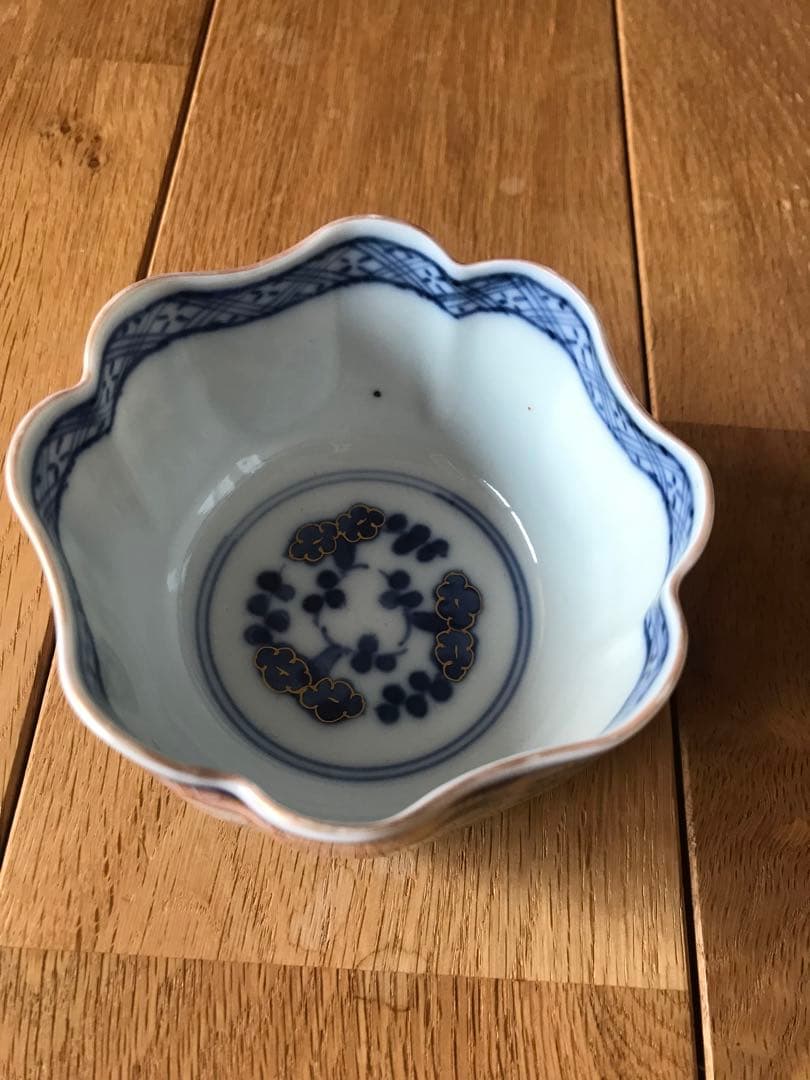 大聖寺伊万里　古伊万里　伊万里　色絵　金彩　向付　輪華鉢　5客