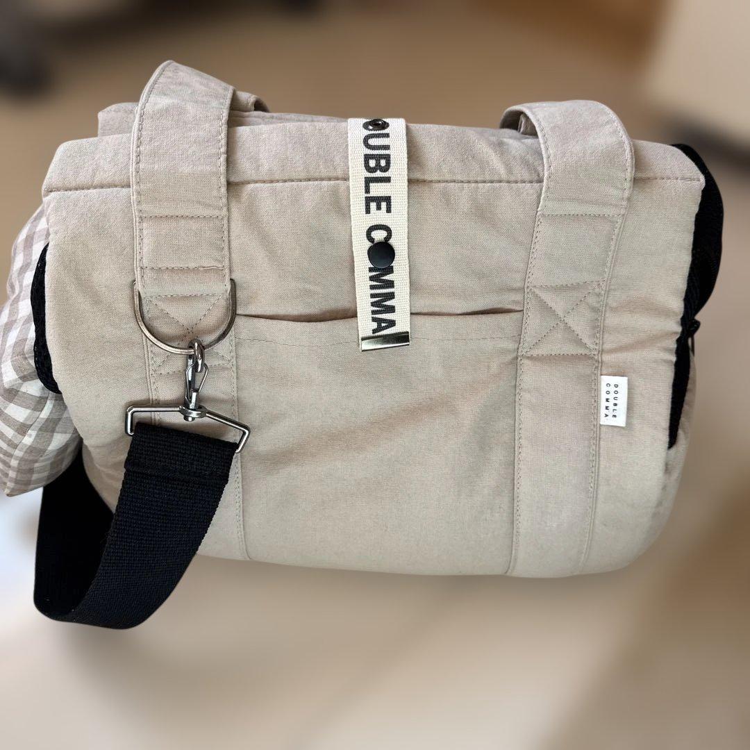 DOUBLE COMMA ベージュキャリーバッグ
