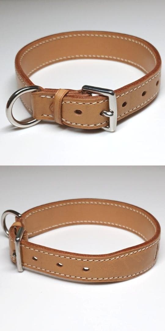 美品 エルメス 首輪 カラー 犬 レザー Hロゴ トワルアッシュ ペット S