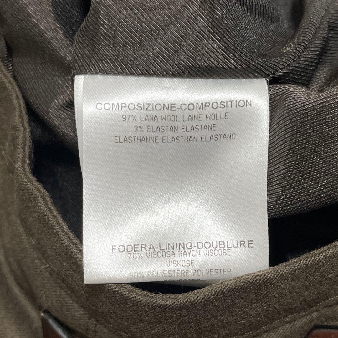 美品✨ GUCCI プリーツスカート ビット レザー 金ボタン ウール カーキ