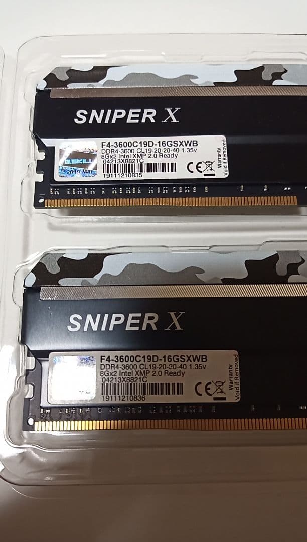 メモリー G.SKILL SNIPER X DDR4 16GB F4-3600C19D