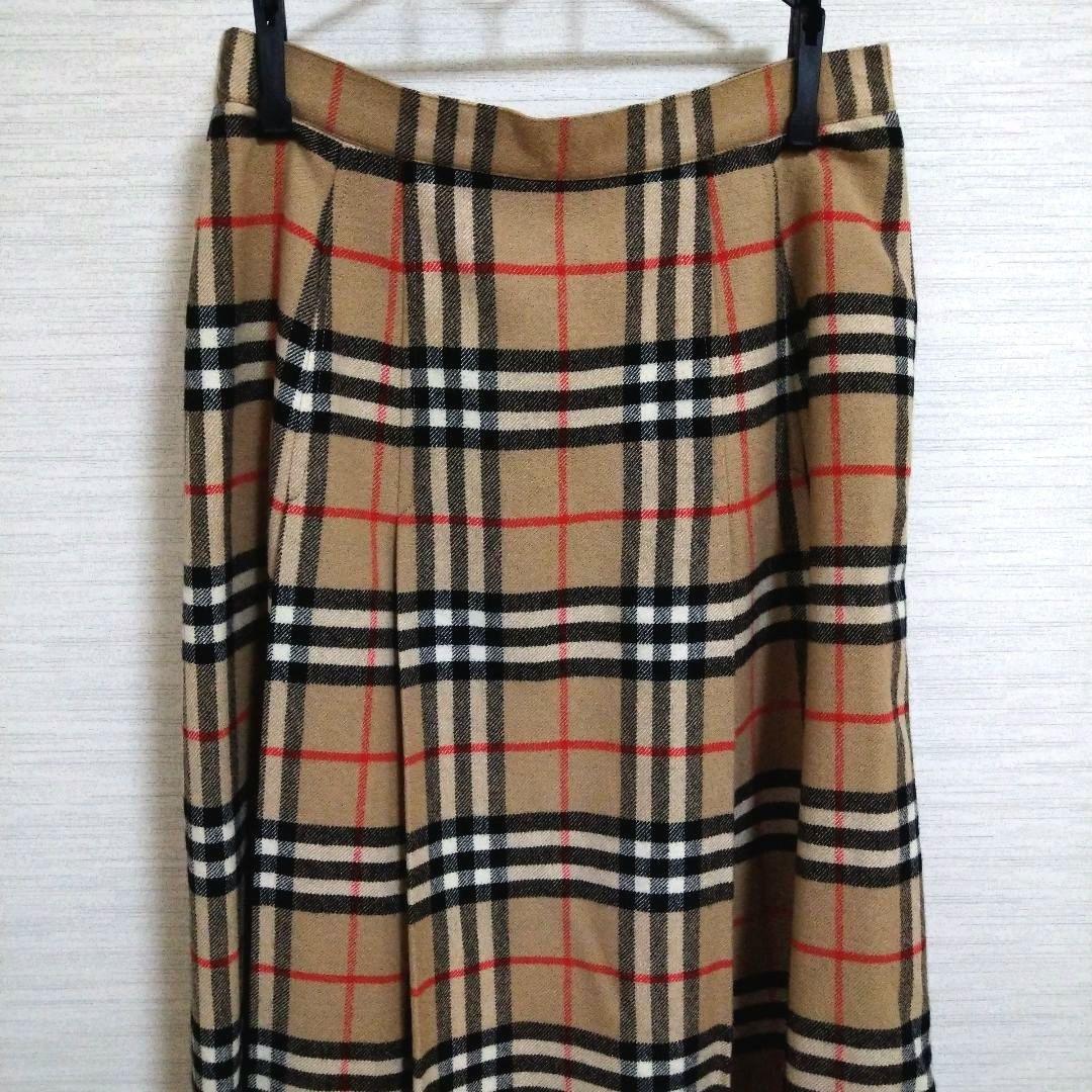 バーバリー　BURBERRY　ウールプリーツスカート　ノバチェック　サイズS