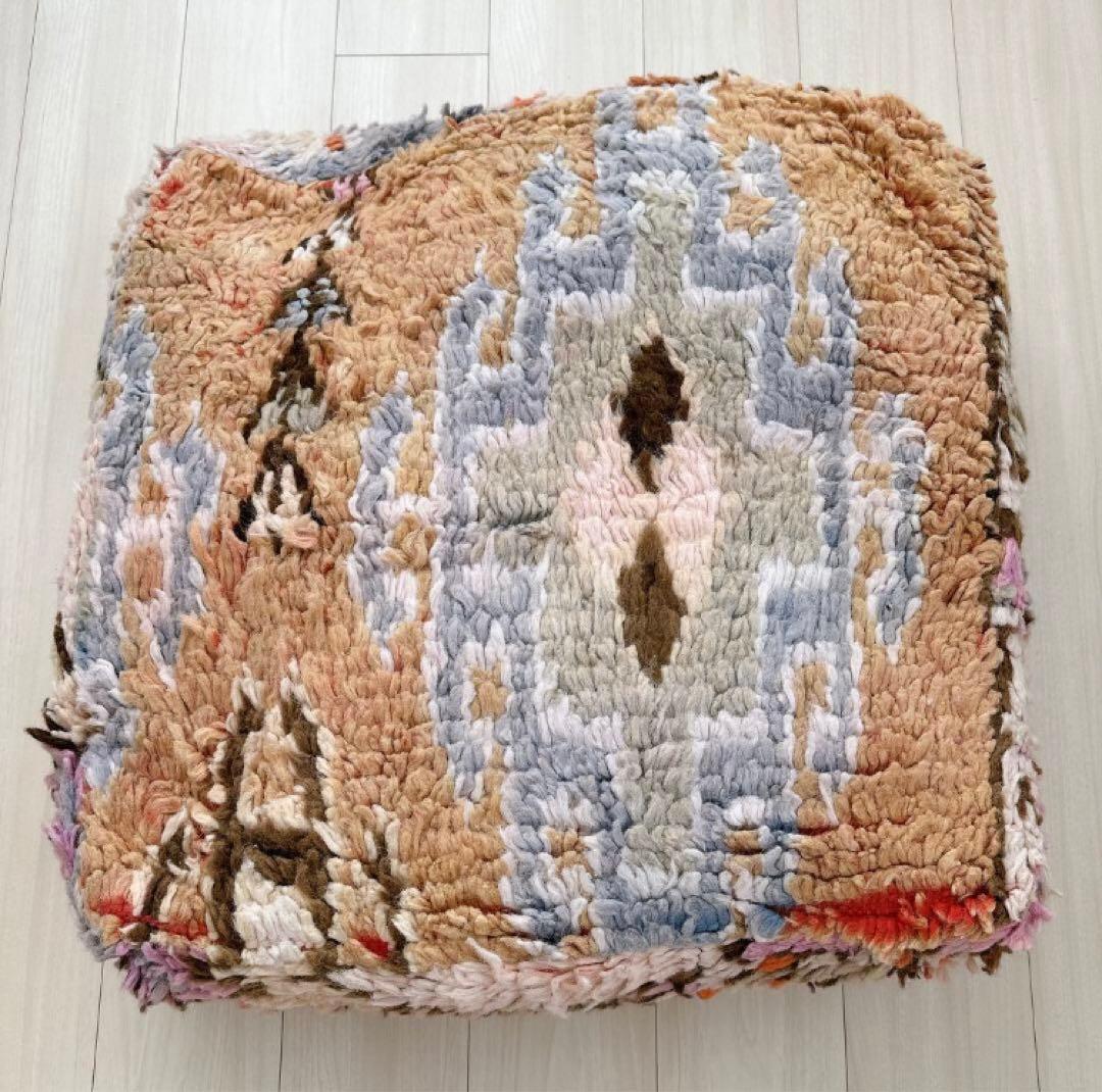 モロッコプフ　プフ　オットマン　クッションカバー　モロッコラグ　ビンテージ