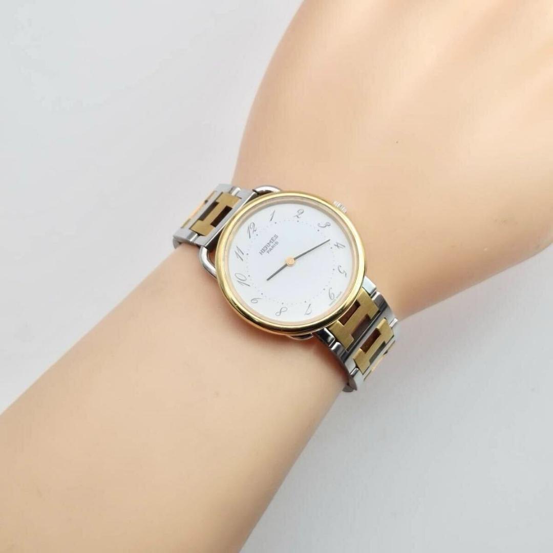 エルメス アルソー 腕時計　ボーイズ　ゴールド　シルバー　クォーツ　Hベルト