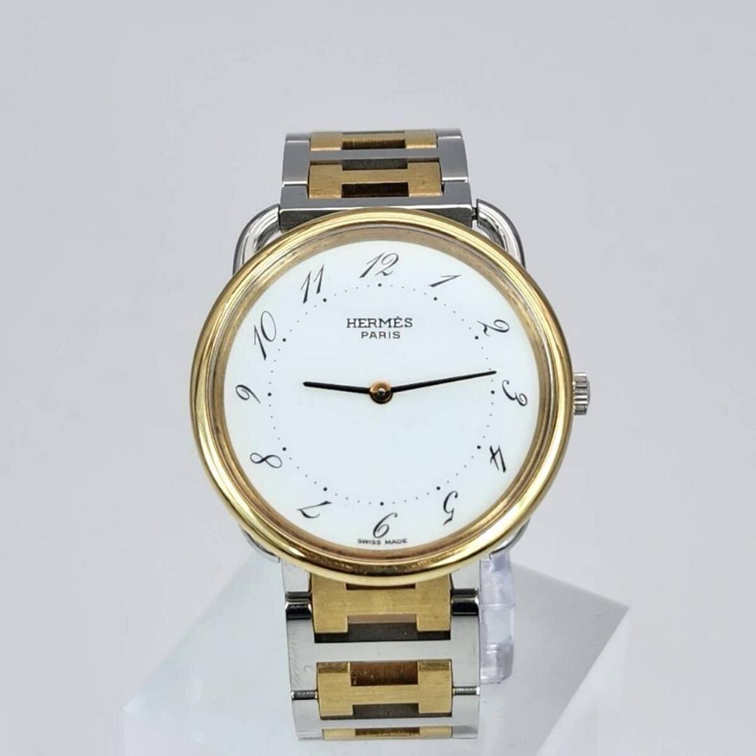 エルメス アルソー 腕時計　ボーイズ　ゴールド　シルバー　クォーツ　Hベルト
