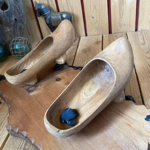 ヴィンテージ*ウッド サインボード*木製 看板*クロンプ木の靴シューズ*店舗什器