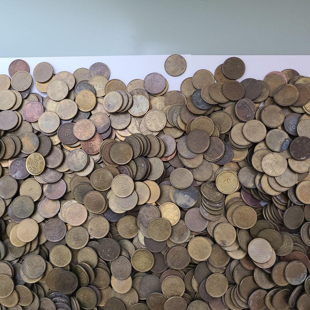 ハ*ー様 古銭　五十銭黄銅貨まとめ　6002グラム