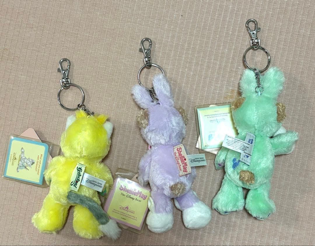 新品★香港ディズニーランド★ぬいぐるみキーチェーン3点セット★イースター2017