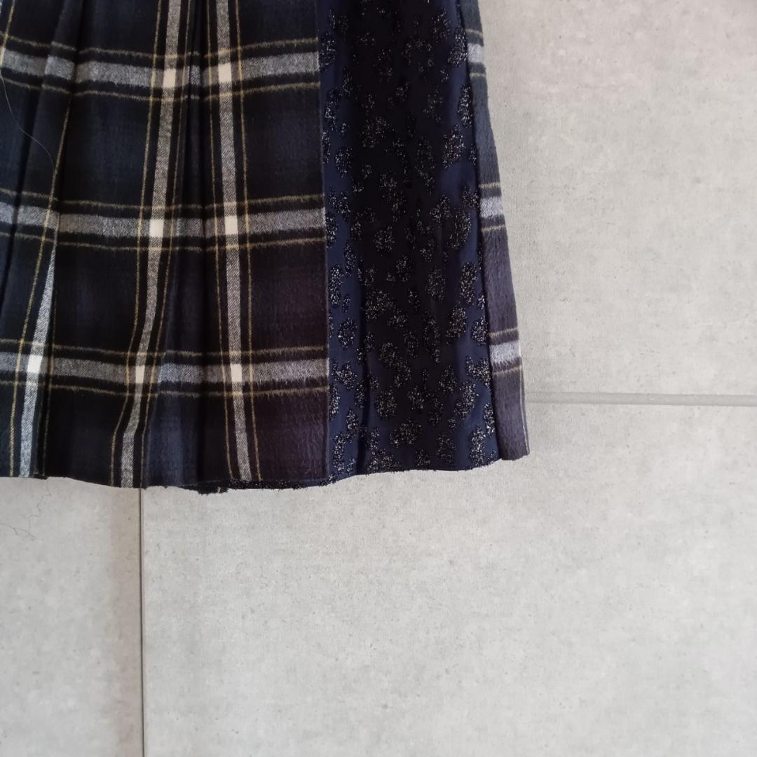 sacai luck サカイ プリーツ チェックスカート　日本製 X4184