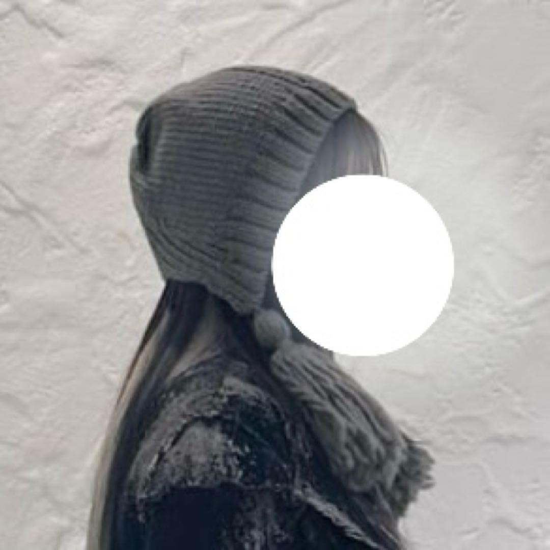 LIMI feu ブラックニット帽 フリンジ付き