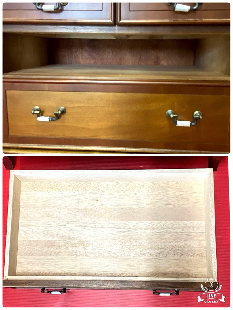 チェスト アガチス材 引出し5杯 ダークブラウン リビングチェスト