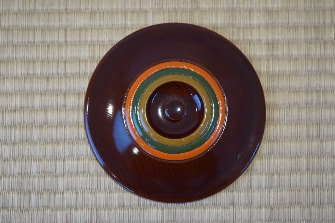 溜塗内黒 独楽形 蓋物椀 2客/ 木製漆器 茶懐石