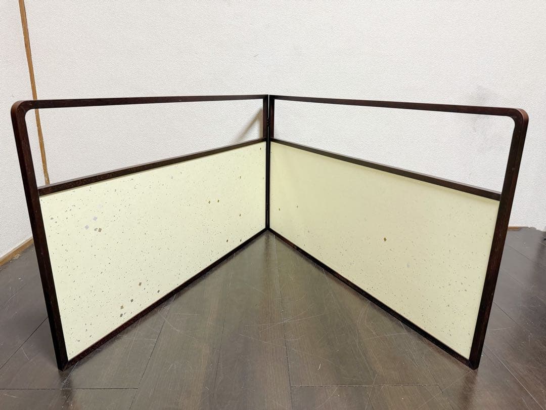 未使用 茶道具 溜塗 利休梅 風炉先屏風 裏チラシ 両面使い 上透かし 元箱