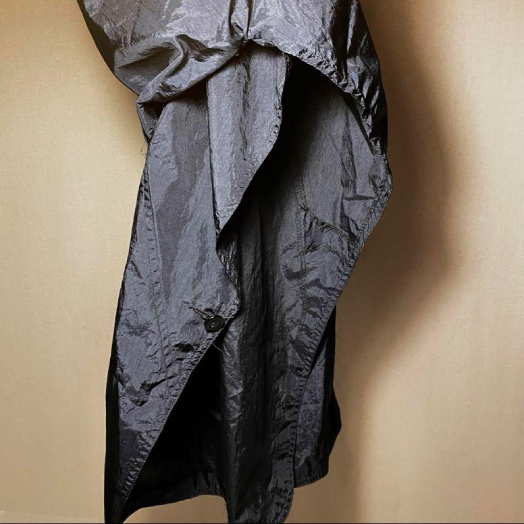 90's古着　個性派 デザインコート　ポンチョ　ブラック