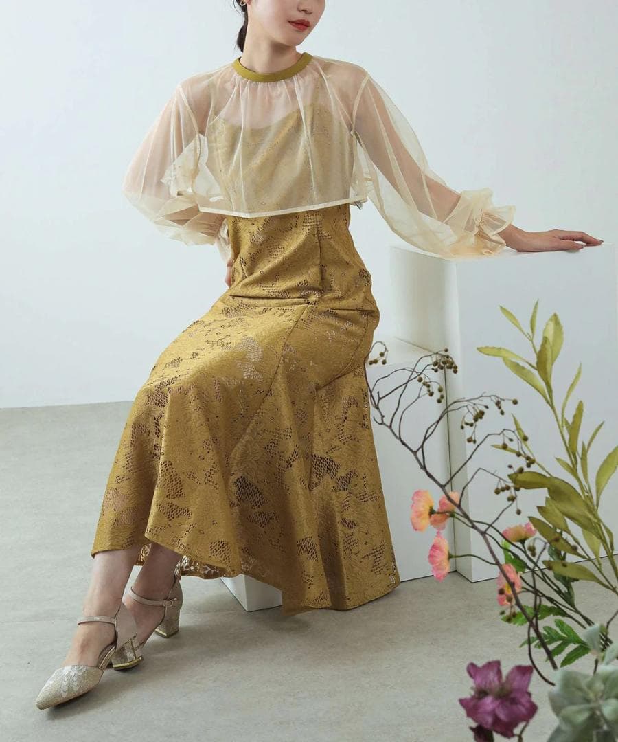 美品 kana カナ チュールボレロセット 結婚式 パーティー L大きいゆったり