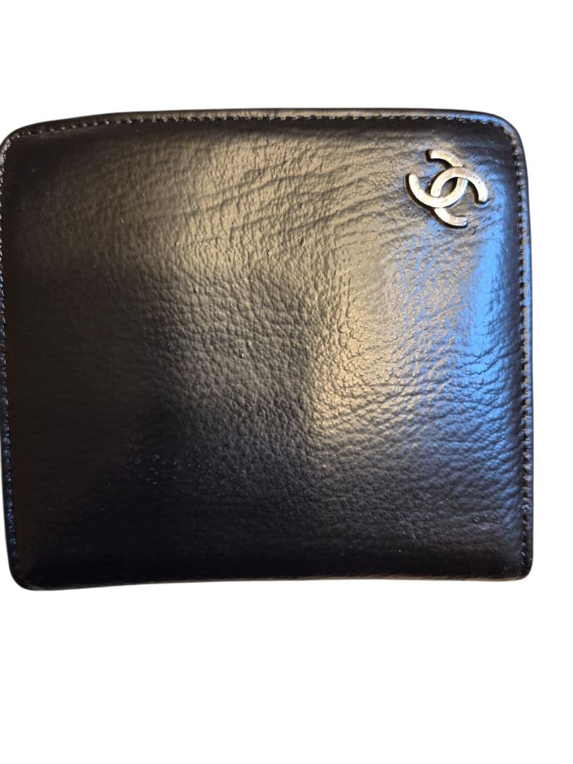 CHANEL　シャネル　ココマーク　二つ折り財布　ブラック