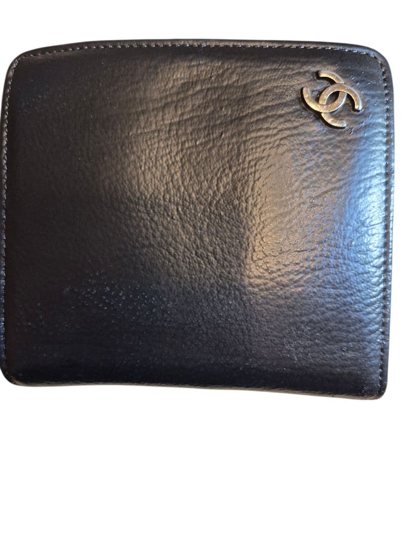 CHANEL　シャネル　ココマーク　二つ折り財布　ブラック