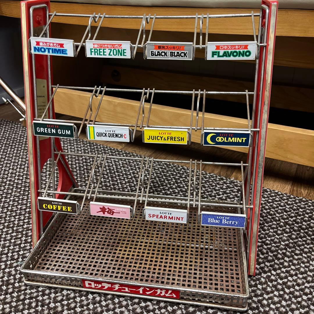 昭和レトロ　LOTTEロッテガム　4列3段　陳列棚　卓上什器　当時物