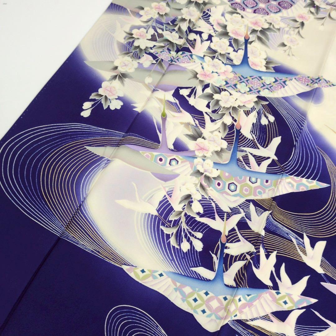 振袖 羽ばたく鳥 華やか 素敵なデザイン 着物 正絹 T-8355