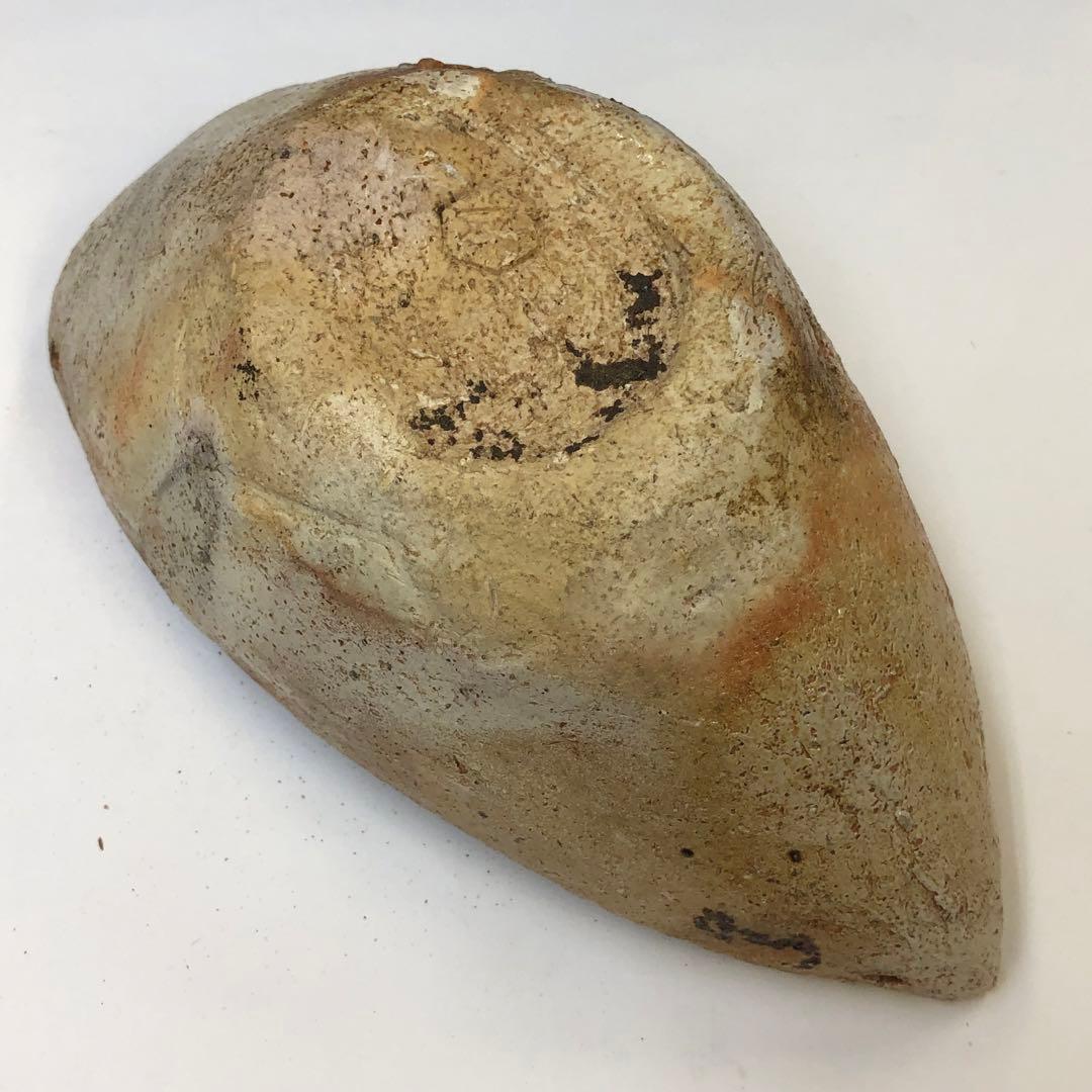 清水六兵衛造　舟形花生　茶道具　花器　素焼き　骨董品　時代物　焼き物