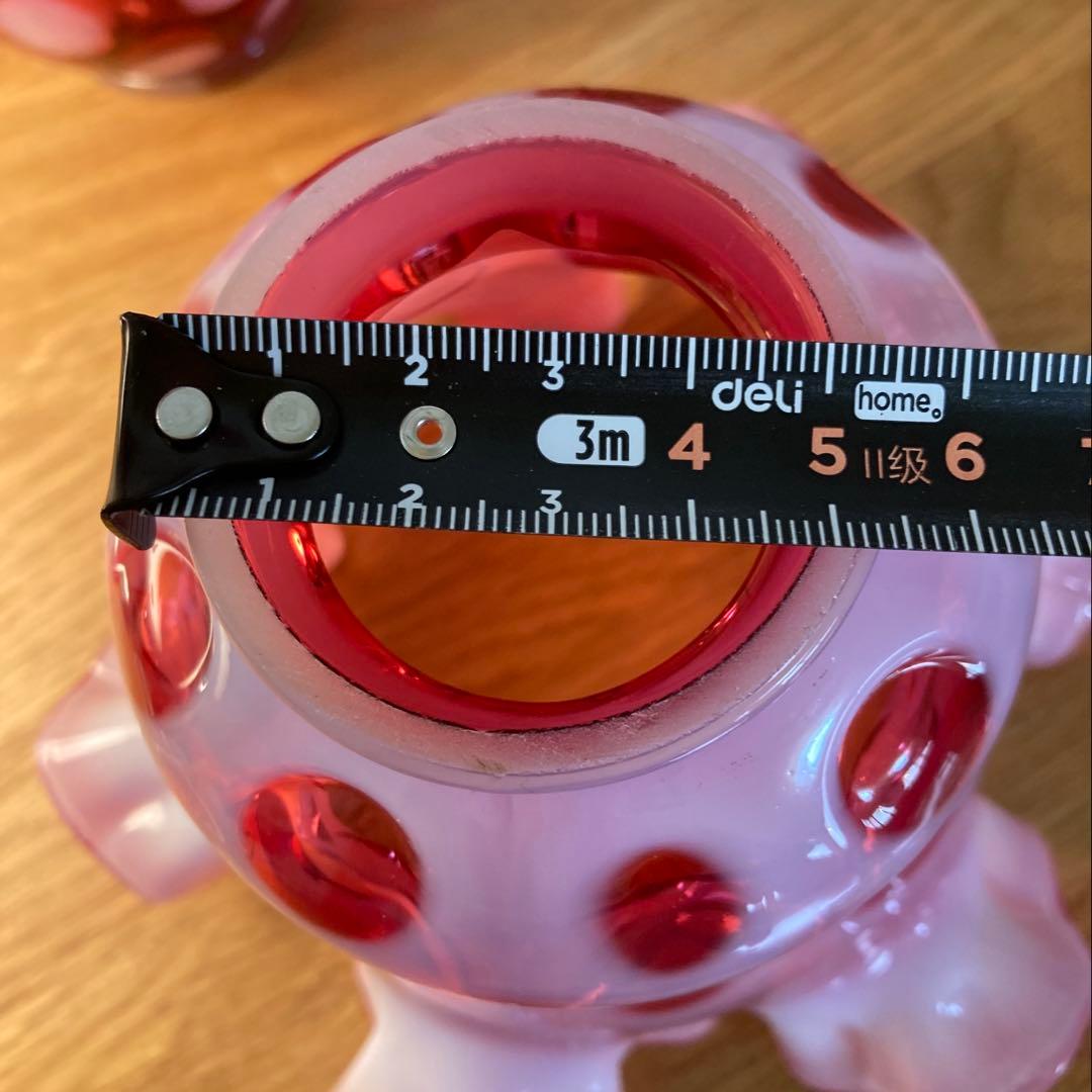 （専用です）　フェントン　ランプシェード　クランベリー　ドット