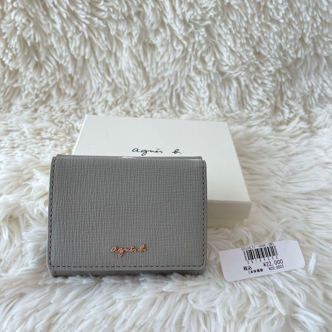 【新品未使用】アニエスベー ミニウォレット グレー