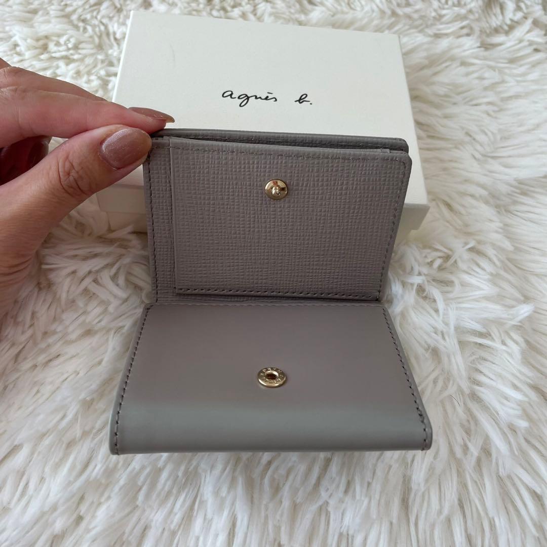【新品未使用】アニエスベー ミニウォレット グレー