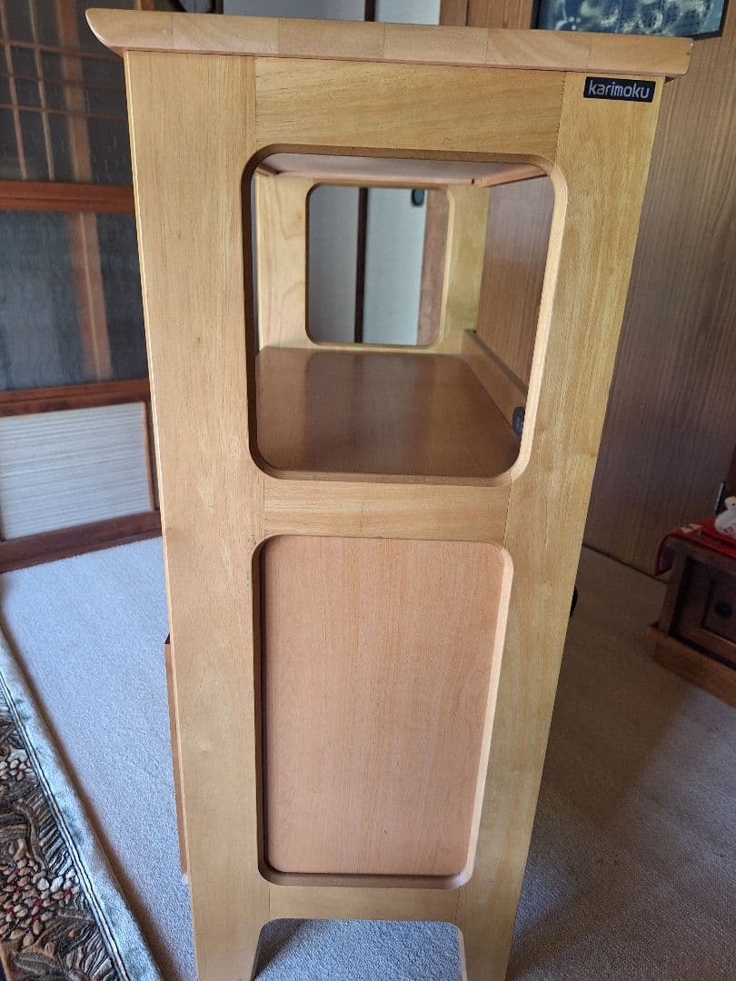 美品 カリモクkarimoku 電話台・ファックス台 引き出し付き