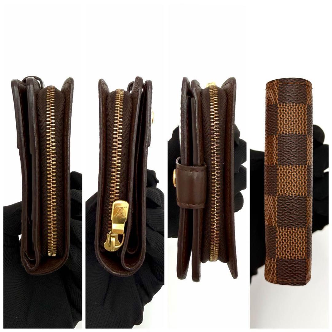 【極美品】ヴィトン ダミエ エベヌ コンパクトジップ 二つ折り財布 N61668