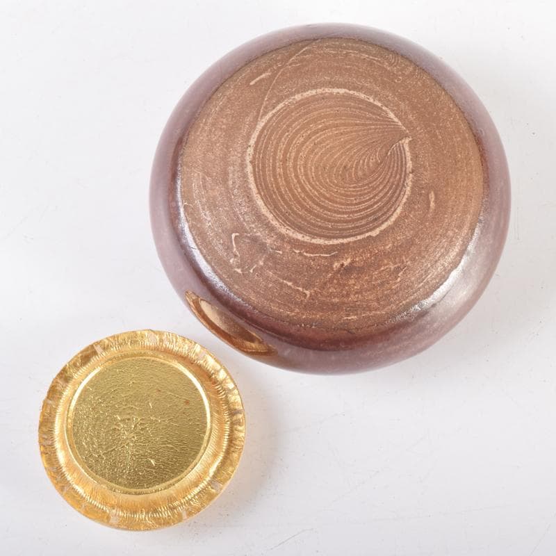 茶道具　京焼　平安　森岡嘉祥造　瀬戸　大海茶入　仕覆付　共箱　V　6959