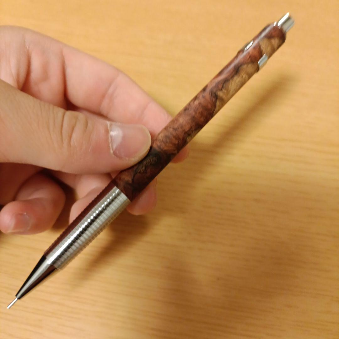 クラフトA　シャーペン　花梨瘤紅白