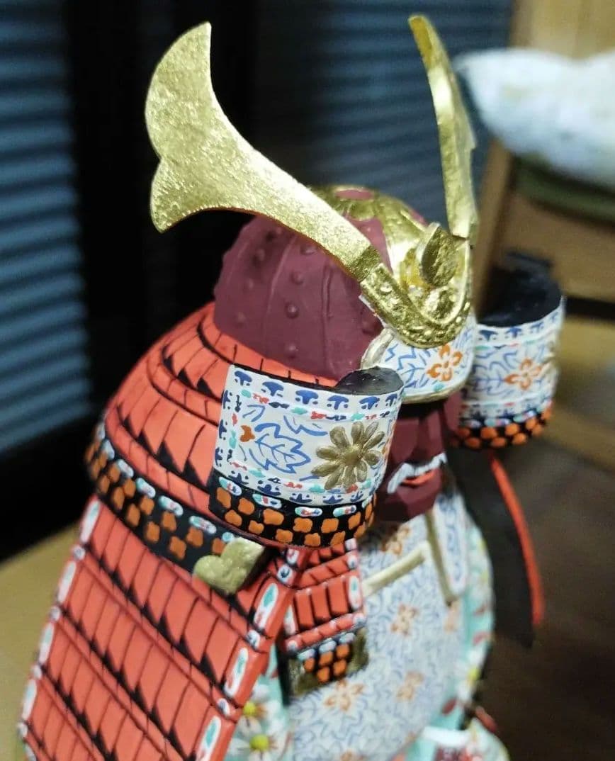 奈良　一刀彫　鎧　兜　具足　五月人形　柴田一華作