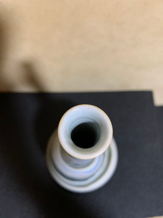 四代徳田八十吉（順子）作　練込鶴首花入