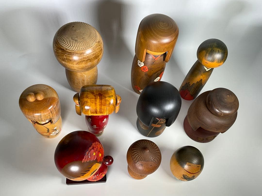 創作こけし　山中三平　三作　卯三郎　はじめ　晃常他　１０体　内閣総理大臣賞受賞