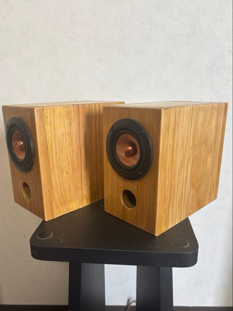 小型自作スピーカー　ウッドコーン使用