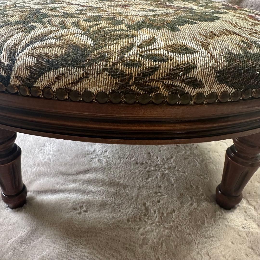 【美品】アンティーク/ゴブラン織り/ベビースツール/ローズ柄/イタリア製