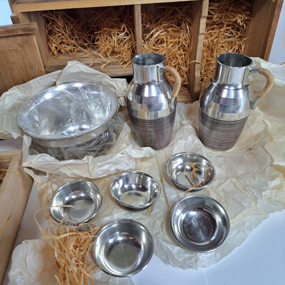 【新品未使用】錫半　酒器　本錫　ぐい呑み　徳利　ちろり　酒盃　昭和レトロ　盃