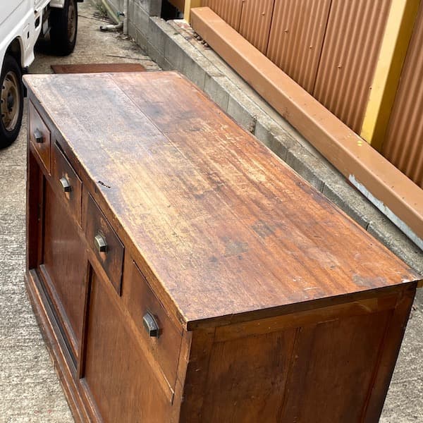 昭和レトロ　対面カウンター　両面サイドボード　キャビネット　ジャパンビンテージ
