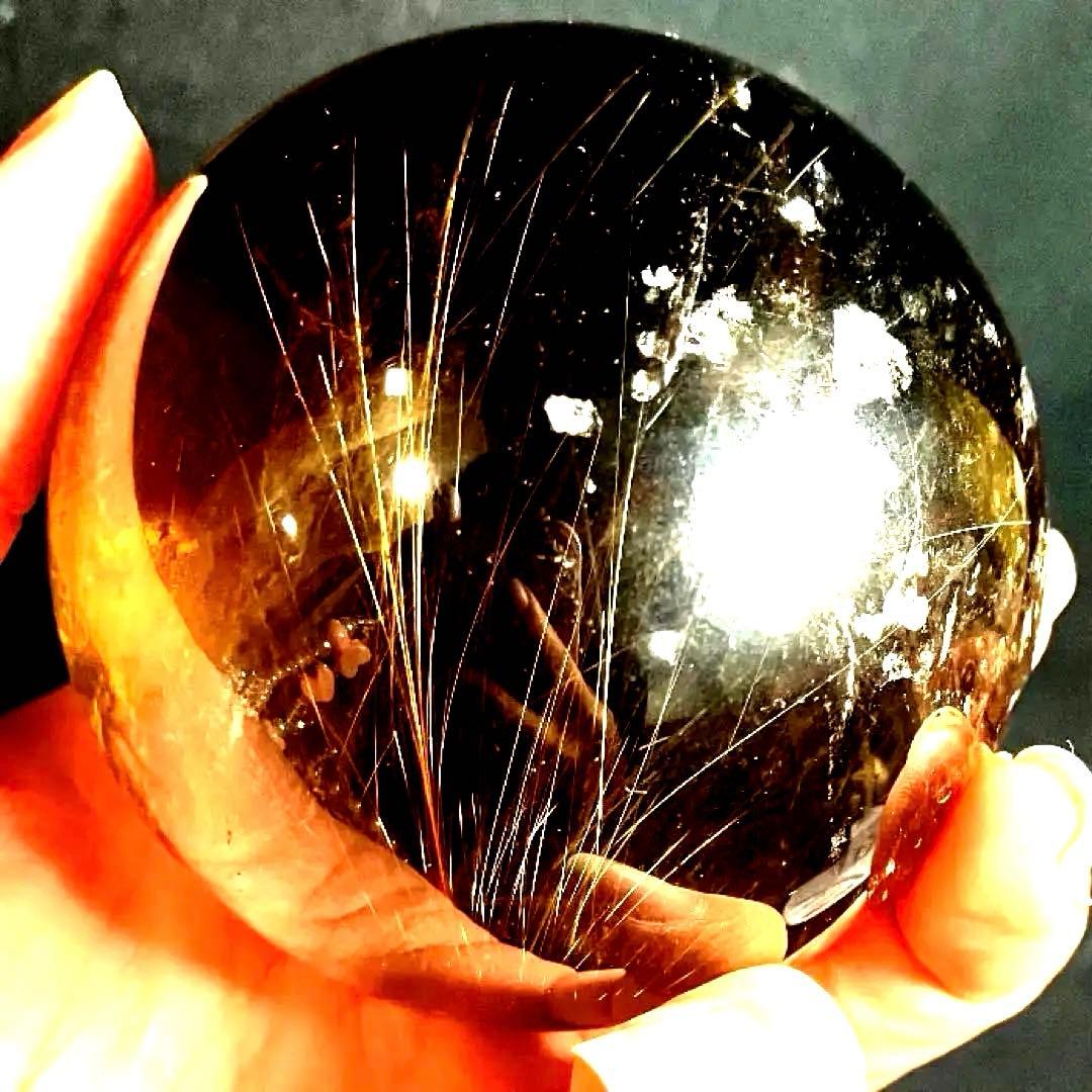 超特大　72mm ゴールドルチルクォーツ　金針水晶　パワーストーン