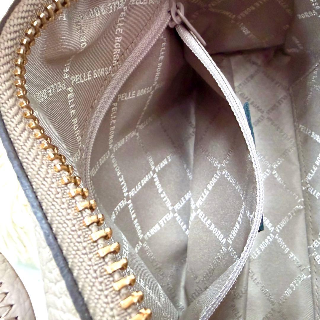 極美品✨ ペレボルサ 2way ショルダーバッグ レネット グレージュ レザー