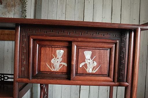 A*A様 唐木　紫檀無垢材　飾り棚　茶棚　茶箪笥　螺鈿　古家具　古民家